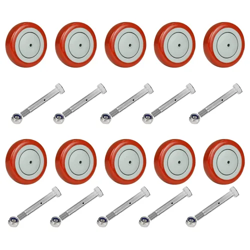 Vista 16 de Kit de Reemplazo de Rueda de Carrito de Compras de 5", Juego de 4 Ruedas Giratorias de Poliuretano, Ruedas con Eje de 3/8" de Diámetro