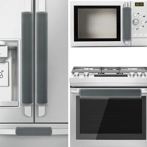 Vista 38 de 5 piezas de cubierta de manija de puerta de refrigerador, lavable para electrodomésticos de cocina, nevera, horno, microondas, lavavajillas