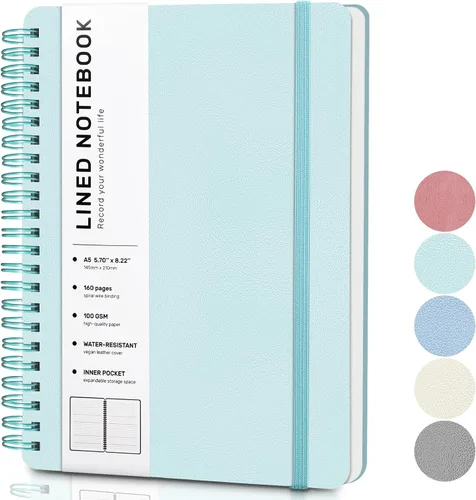 Vista 27 de Cuaderno rayado en espiral, cuaderno en espiral A4, 8.5 x 11 pulgadas, papel grueso de 100 GSM, cuadernos de diario encuadernados en espiral