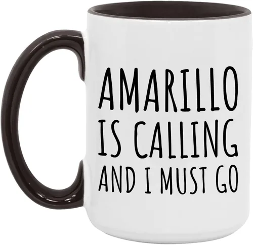 Vista 4 de Amarillo Coffee Mug - Amarillo is Calling and I Must Go - White - 11oz