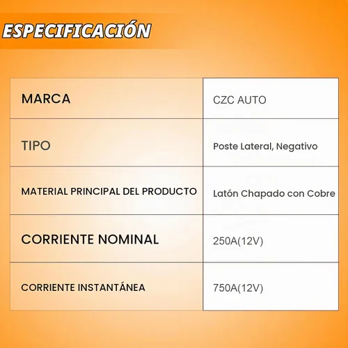 Vista 7 de CZC AUTO Interruptor de desconexión de batería de poste lateral, latón