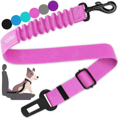 Vista 11 de COOYOO cinturón de seguridad retráctil y ajustable para perro, juego de 3 piezas, cinturón de nailon para vehículo, para que tu mascota esté segura
