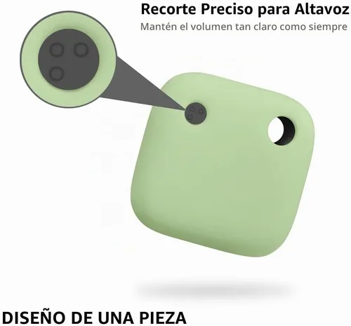 Vista 4 de Geiomoo Funda de silicona compatible con Tile Mate 2024, Tile Mate 2022, funda protectora con mosquetón (verde luminoso)