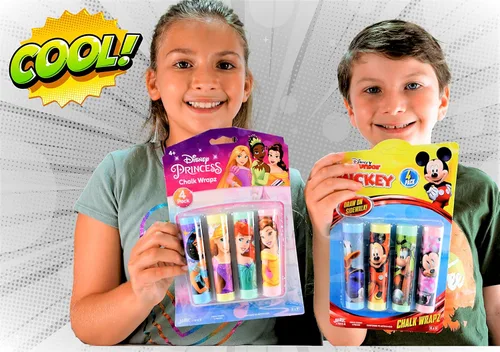 Vista 4 de JA-RU Disney Princess - Bastones de tiza para acera (1 unidad), tiza para suelo y tabla, juguetes para exteriores, tiza gigante, juego de arte