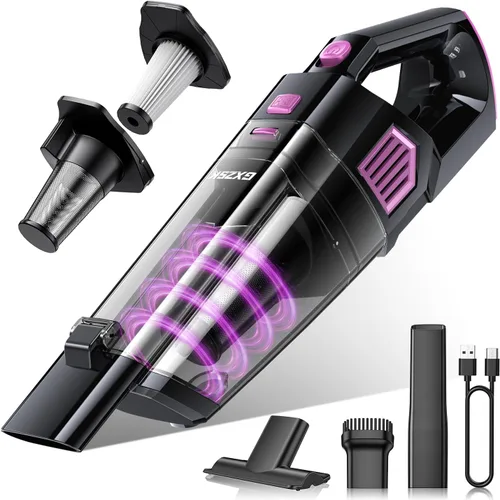 Vista 12 de Gxzsk Handheld Vacuum Cordless, Rechargeable Car Vacuum, Hand Vacuum Black & Gold