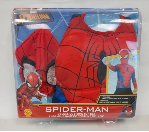 Vista 2 de Rubies II Spider-man Deluxe - Camisa de vestir con máscara facial para niños