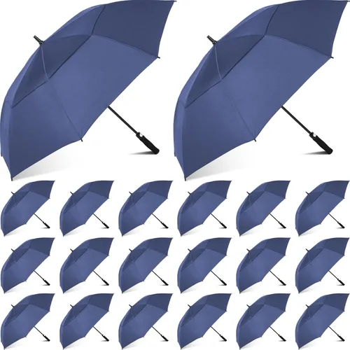 Vista 8 de Jexine Paraguas grande de golf abierto automático de 62 pulgadas, doble toldo, resistente al viento, impermeable, resistente, para hombres, mujeres
