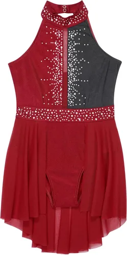Vista 9 de CHICTRY Kids Girls Sparkly Rhinestone Ballet Gymnastics Leotards Modern Lyrical Dance Costume