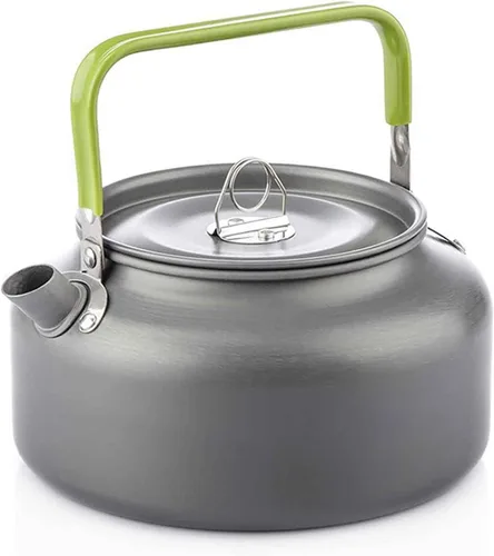 Vista 11 de LIXADA Hervidor de camping 0.8L/1.2L/1.6L para agua hirviendo, tetera de té tetera de aleación de aluminio con mango de silicona bolsa de transporte