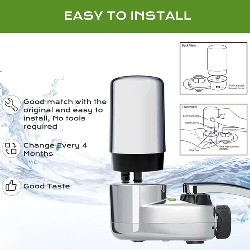 Vista 5 de Repuesto para filtro de grifo Brita, filtro de agua para grifo, se adapta a todos los filtros de agua del grifo compatibles con el sistema