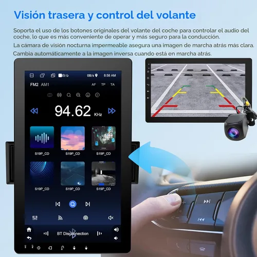 Vista 5 de Haudio - Estéreo de coche DIN único de 10.1 pulgadas con Apple CarPlay inalámbrico y Android Auto, pantalla táctil flotante Android 13, pantalla