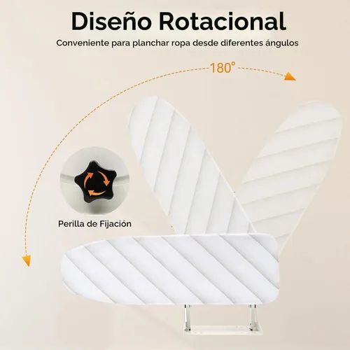 Vista 3 de Tabla de planchar de pared que ahorra espacio, tabla de planchar con mecanismo de giro, estilo giratorio blanco, solapa de rotación de 180°, tabla
