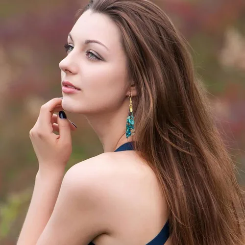 Vista 5 de Plumiss Aretes de piedra natural para mujer, con piedras curativas, hipoalergénicas, ligeros, colgantes de múltiples estilos, joyería para regalo