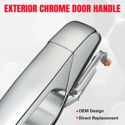 Vista 4 de 22738726 Manija exterior cromada para puerta trasera derecha del pasajero, compatible con Cadillac Escalade, compatible con Chevy Avalanche