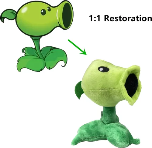 Vista 6 de JHESAO 7 "Plantas y Zombies PVZ Peluche Peashooter Juguetes PVZ 1 2 Peluche Suave Zombies Muñeca Green Pea Shooter Juguete de peluche Nuevo