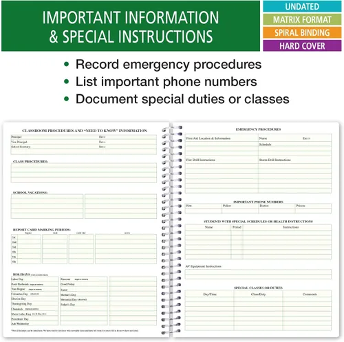 Vista 7 de Libro de combinación, planificación y registro: un libro eficiente de 8.5 pulgadas x 11 pulgadas para planes de lecciones y calificaciones. Combina