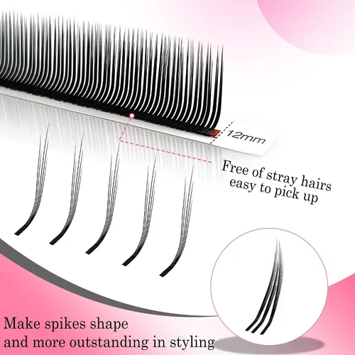 Vista 8 de CoMango Spikes - Extensiones de pestañas Flora 6D, color negro mate