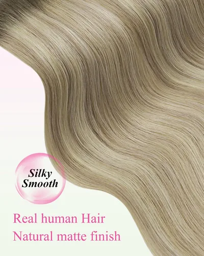 Vista 153 de YoungSee Extensiones de Cabello Humano con Cinta Balayage Extensiones de Cabello con Cinta Marrón Oscuro Extensiones de Cabello con Cinta Ombre