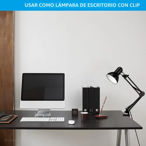 Vista 4 de TORCHSTAR Lámpara de escritorio de metal con abrazadera, brazo oscilante, lámpara de mesa de cuello de ganso ajustable para arquitectos, luces