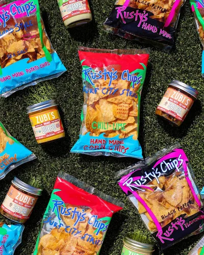 Vista 6 de Rusty's Chips - Chips crujientes y saludables para un bocado rápido - Chips sin gluten, sin conservantes, sin OMG, paquete de aperitivos veganos