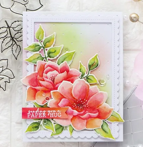 Vista 4 de hinana Troqueles de metal rectangulares con agujero de corazón, agujero de rombo con fondo rectángulo, plantillas cortadas para álbumes de recortes