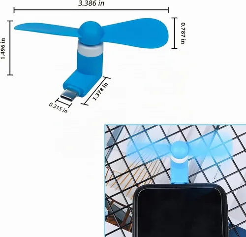 Vista 2 de PCTC 3PCS USB tipo C mini ventilador de teléfono móvil Negro/Blanco/Verde