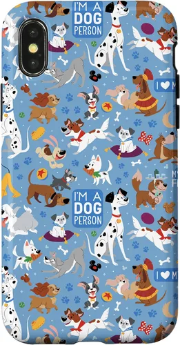 Vista 5 de Disney Funda azul para iPhone 17 con texto en inglés "Dogs I'm a Dogperson