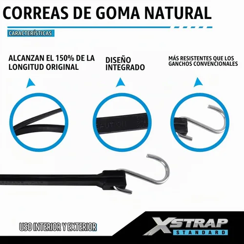 Vista 6 de XSTRAP STANDARD Paquete de 20 cuerdas elásticas 100% EPDM de 15 pulgadas