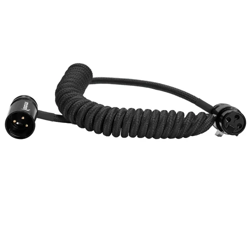 Vista 2 de KONDOR BLUE Cable XLR de ángulo recto de perfil bajo en espiral de 12-24 pulgadas, 3 pines macho a hembra Conectores de ángulo ajustable, audio