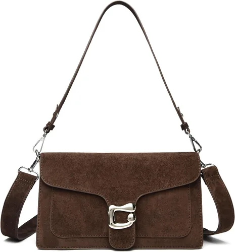 Vista 15 de Travistar Bolsos cruzados para mujer de moda - Pequeño bolso cruzado de hombro con 2 correas, bolso de mano de cuero, bolso de noche de embrague