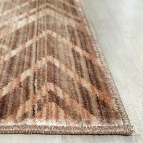Vista 3 de SAFAVIEH Infinity Collection INF588V - Alfombra de pasillo, 2 x 8 pies, color gris pardo y beige, no desprende pelusa y de fácil cuidado, ideal