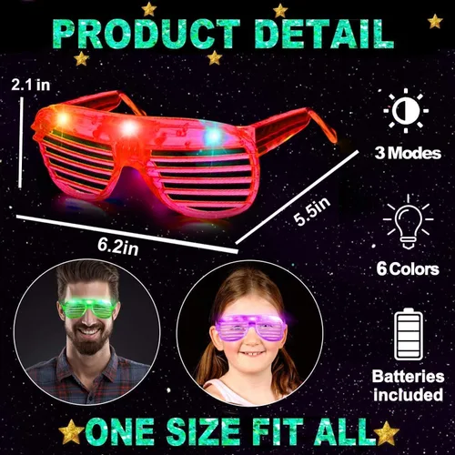 Vista 4 de TURNMEON Paquete de 20 lentes LED, regalos de fiesta para el día de San Valentín, 6 colores que brillan en la oscuridad, suministros de fiesta