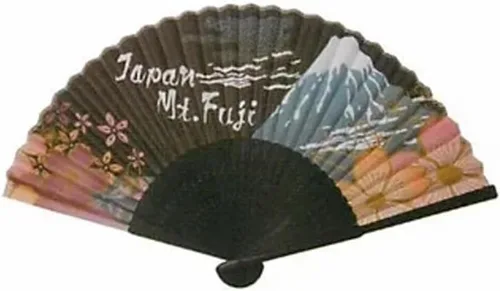 Vista 2 de Ventilador de mano que agita el ventilador japonés FUJI-SAN × SAKURA JAPAN 8.17"(21cm), 2 pares conjunto, ventilador de mano plegable de mano