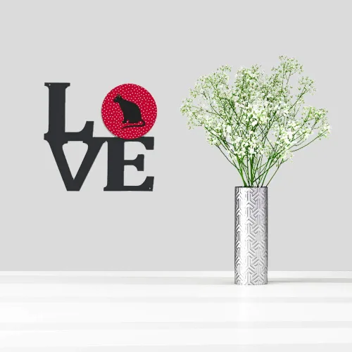 Vista 2 de Caroline's Treasures CK5775WALV Ojos Azules Cat Love Metal Wall Art Art Art Decor Patio Baño, Cocina Colorida Aluminio y Acero Negro Escultura