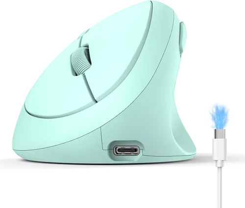 Vista 9 de TECKNET Ratón Ergonómico, Ratón Vertical Inalámbrico Bluetooth, Batería Recargable, Clics Silenciosos, DPI Ajustable de 4800, Conexión BT5.0/3.0