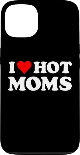 Vista 7 de Funda con texto en inglés "I Love Hot Moms Red Heart para iPhone 16