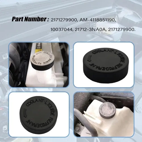 Vista 6 de NLQR Tapa de Depósito de Agua de Refrigerante del Radiador del Motor Negro, Compatible con Nissan Murano Rogue Versa Quest, Compatible con Infiniti