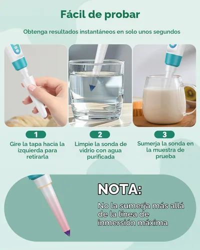 Vista 2 de Pawfly Medidor de pH digital para alimentos Probador de pH de alta precisión para masa madre y pan, medidor de pH de alimentos para fermentación