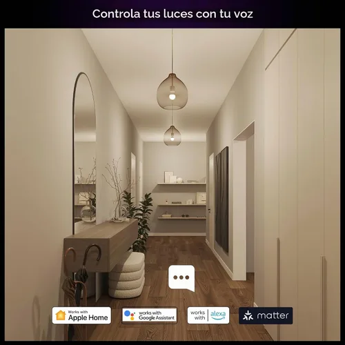 Vista 5 de Philips Hue Essential - Bombilla LED inteligente A19, ambiente blanco y color, base E26, 8.8W, 2200K-6500K, 800 lúmenes, regulable, funciona
