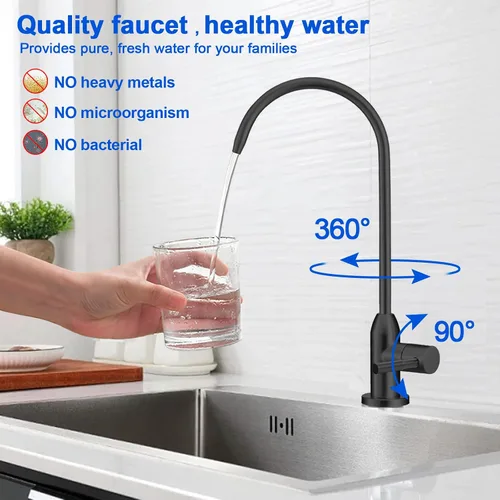 Vista 3 de Grifo de agua potable de vástago largo - para sistema de ósmosis inversa Negro