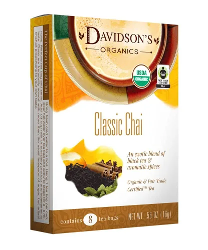 Vista 6 de Davidson's Organics, Manzana Canela, 25 bolsas de té, paquete de 6