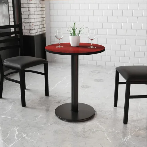 Vista 2 de Flash Furniture Mesa laminada negra redonda de 24" con base redonda de altura de mesa de 18