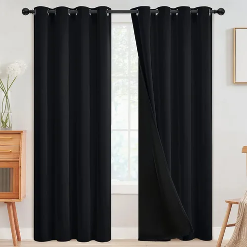 Vista 35 de SimpleHome - Cortinas opacas 100% para recámara, cortinas de ventana con ojales beige, con aislamiento térmico, cortinas de oscurecimiento