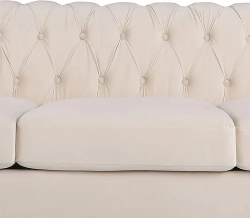 Vista 7 de AVZEAR Juego de sofá modular de 2 piezas para sala de estar, sofá tapizado, moderno juego de sofás estilo con botones acolchonados, sofá Beige