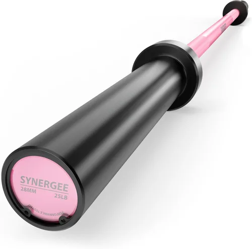 Vista 8 de Synergee Barra olímpica de 20 libras y 25 libras, barra de peso olímpica de 2 pulgadas para entrenamiento de fuerza, sentadillas, peso muerto
