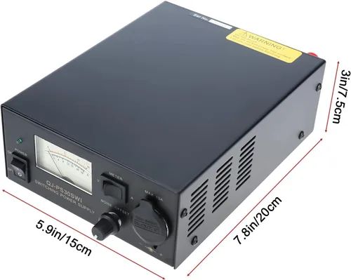 Vista 2 de Fuente de alimentación de 13.8 V 30 A CC, convertidor de potencia de banco regulado analógico con enchufe para encendedor de cigarrillos