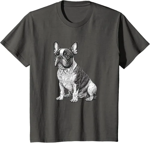 Vista 29 de Divertida camiseta francesa Bulldog francés en blanco y negro, Negro