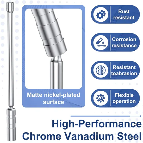 Vista 3 de Llave de bujía de 14mm, Herramienta de Extracción de Llave de Bujía de Pared Delgada con Impulsor de 3/8", 12 Puntos x 11.4" de Longitud Total