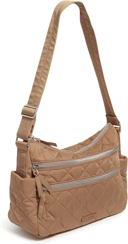 Vista 2 de Bolso tipo cartera de sarga con triple cremallera para mujer