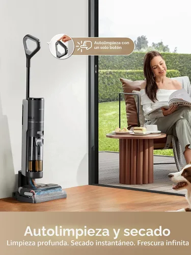 Vista 4 de DREAME H12 PRO - Aspiradora para suelos duros, aspiradora y trapeadora al mismo tiempo para suciedad húmeda y seca, autolimpieza automática